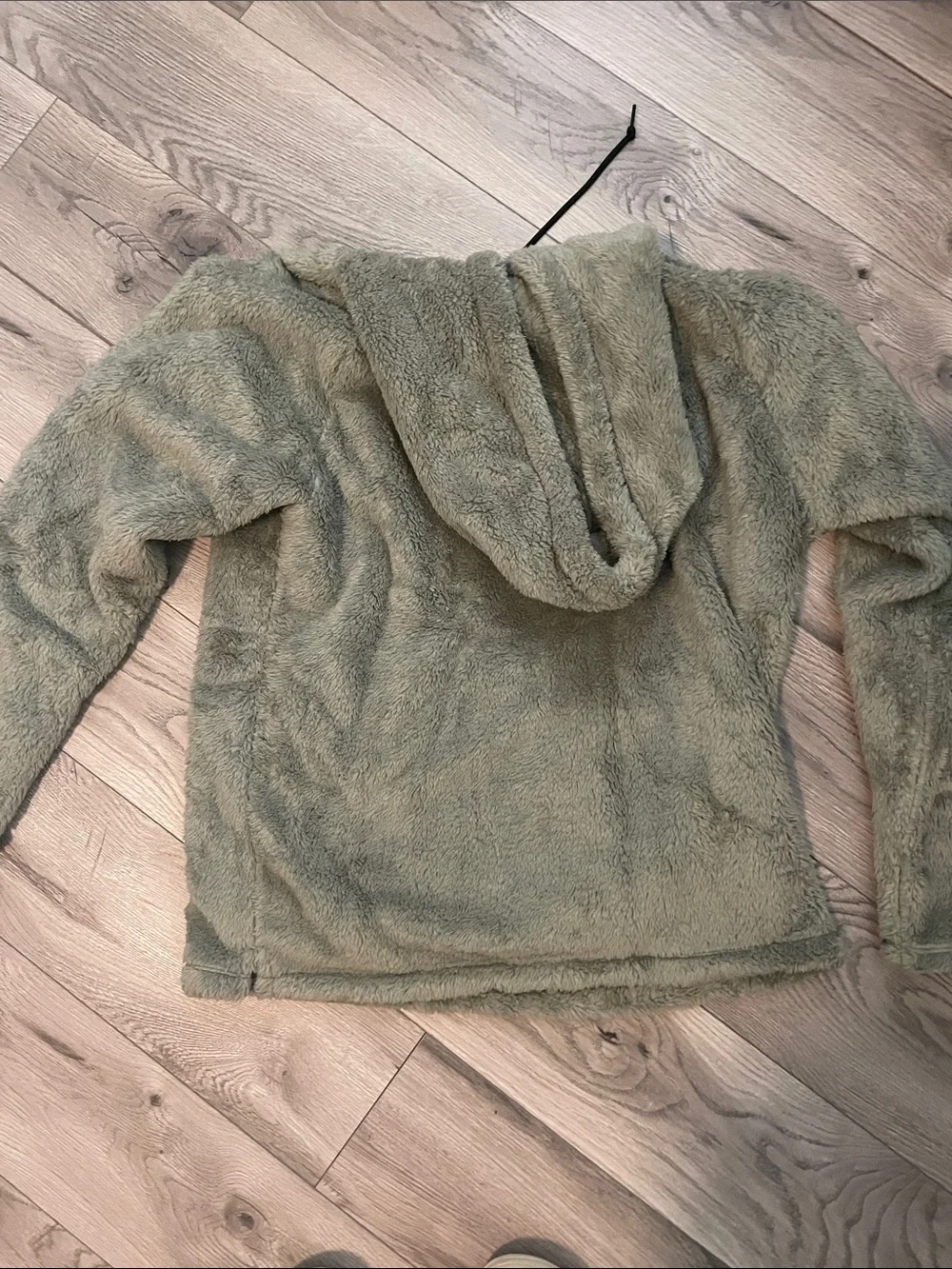 PINK Victoria's Secret Olive Green Sherpa Half-Zip Hoodie